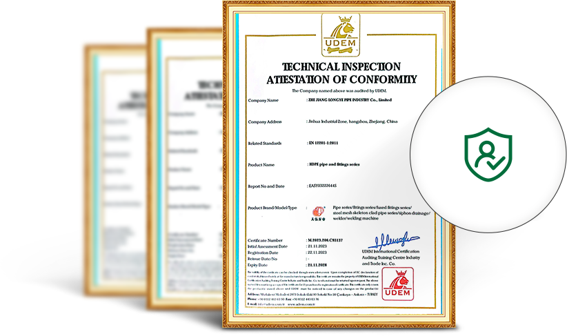 certificado de fornecedores de acessórios hdpe