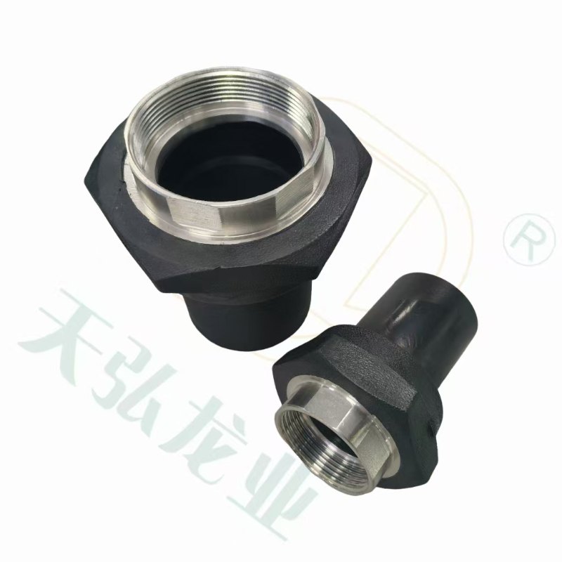 Acoplador de rosca fêmea HDPE para abastecimento de água com parte interna de aço inoxidável Pn16 SDR11