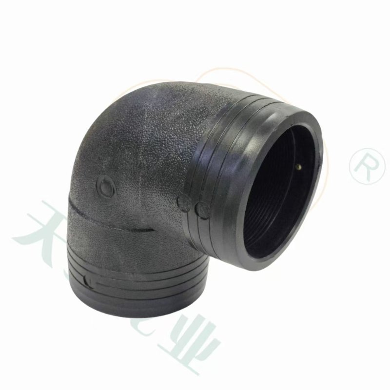 A extremidade do HDPE DN50-630 PN16 fundiu o cotovelo de 90° para o sistema de abastecimento de água
