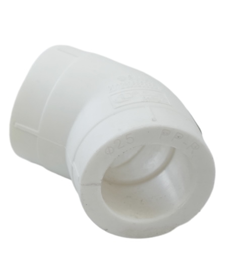 Cotovelo de polipropileno resistente a produtos químicos PPR 45