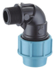 Cotovelo macho PP azul claro 20-110mm para sistemas de água potável