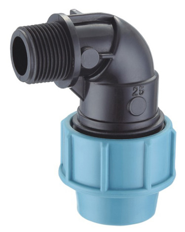 Cotovelo macho PP azul claro 20-110mm para sistemas de água potável