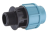 Adaptador macho PP azul claro para tubulação HDPE